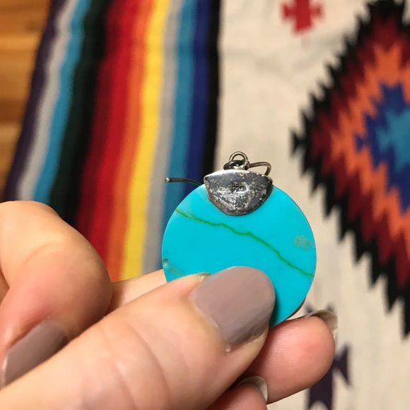 Genuine Turquoise & Sterling Silver Earrings - Picture 4 of 4